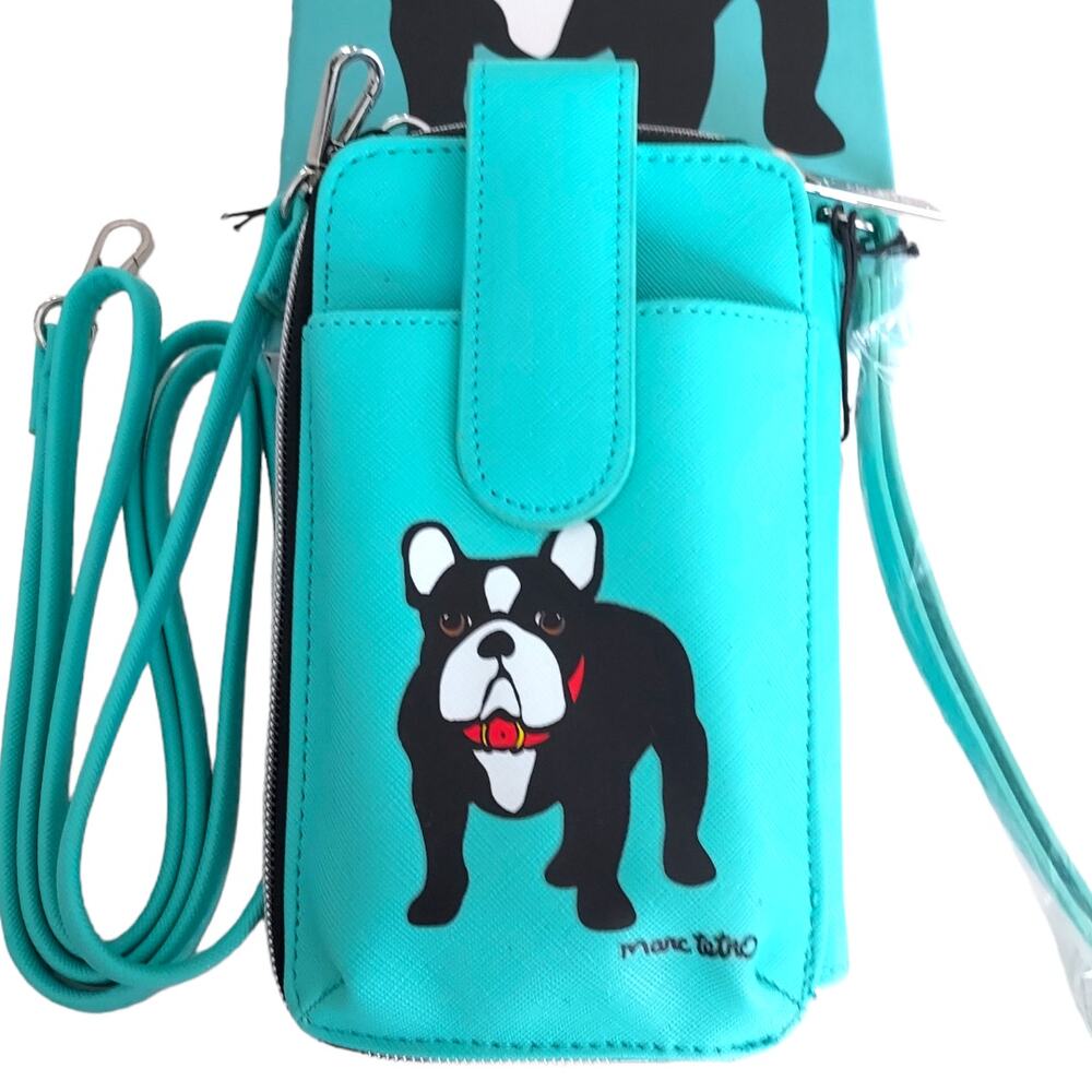 Marc Tetro Frenchie Bulldog Dog Crossbody Phone Wallet Small Purse NWT